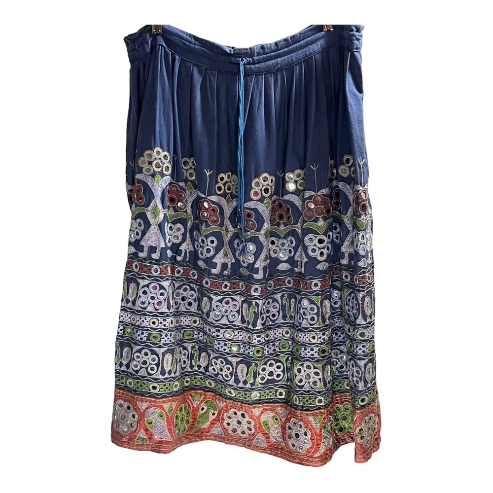 Vintage Ethnic Embroidered Mirror Skirt
